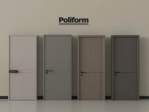 现代单开门 平开门 卧室门 木门su模型