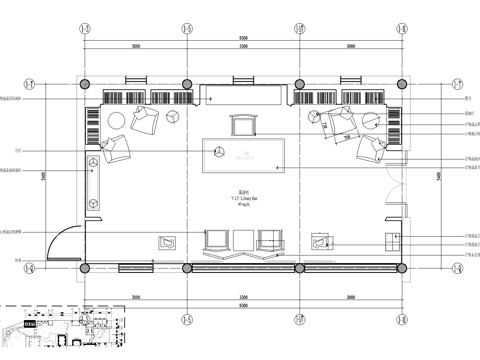 中式会所书吧装修施工图cad施工图