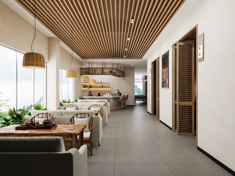  屋顶花园 露台花园 屋顶休闲区 屋顶绿植景观池3d模型 