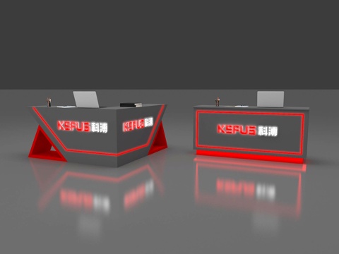 接待台 前台 会展接待台 前台招待su模型