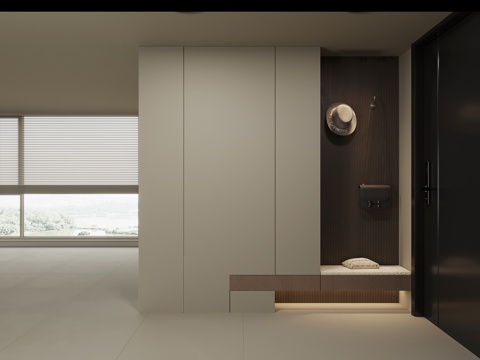 现代意式入户鞋柜su模型