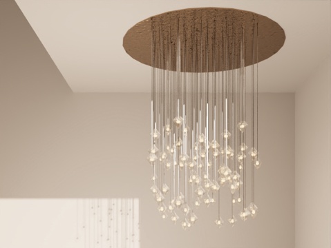  法式水晶大吊灯 艺术吊灯 别墅吊灯3d模型 