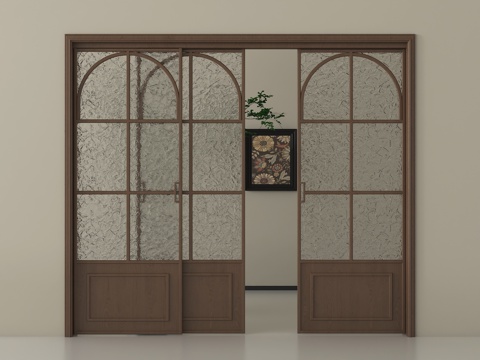 法式推拉门 阳台推拉门 厨房推拉门 玻璃推拉门 长虹玻璃门su模型