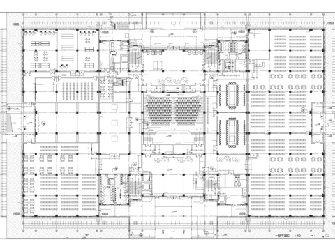 多层图书馆平面方案cad施工图
