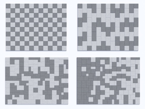 铺装 透水砖 跳色铺装 渐变色铺装 广场砖 广场铺装su模型