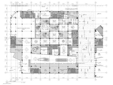大型书吧平面方案图cad施工图
