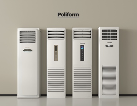 现代空调组合 立式空调su模型