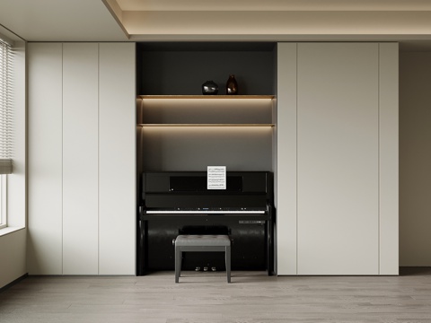 现代钢琴柜su模型