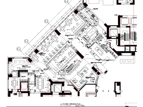 餐厅水吧平面施工图cad施工图