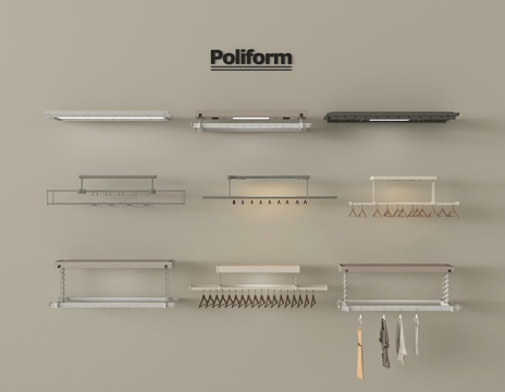 现代晾衣架 隐形晾衣架 升降晾衣架  电动晾衣架su模型