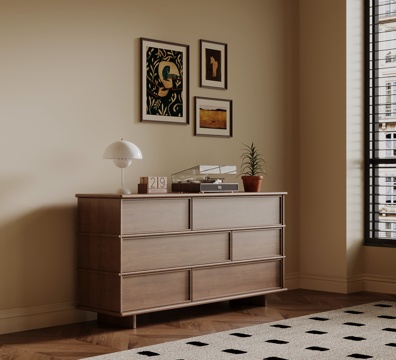 中古风玄关柜 边柜su模型