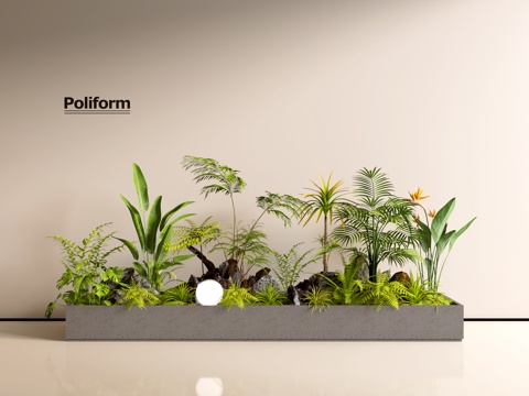 现代组团小景  景观植物堆 公园小景组合 庭院小景植物组团su模型