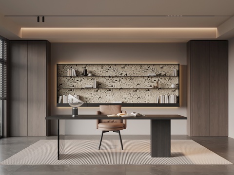 意式书房su模型