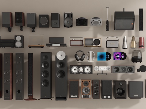 现代影音设备 音响su模型