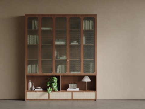 中古风置物柜su模型