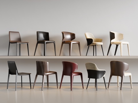 现代意式餐椅 单椅su模型