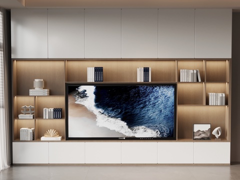 现代意式电视柜 置物柜 储物柜su模型