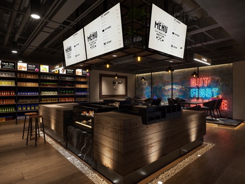  酒吧前台3d模型 