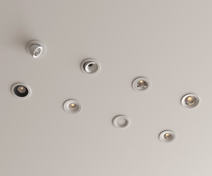 现代筒灯射灯组合 嵌入式筒灯su模型