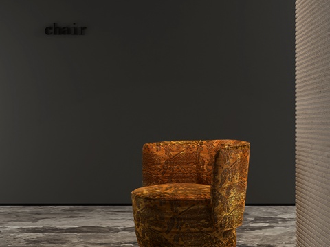 现代复古单人沙发su模型