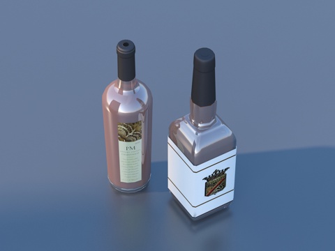  酒瓶 啤酒 白酒 名酒 酒水3d模型 
