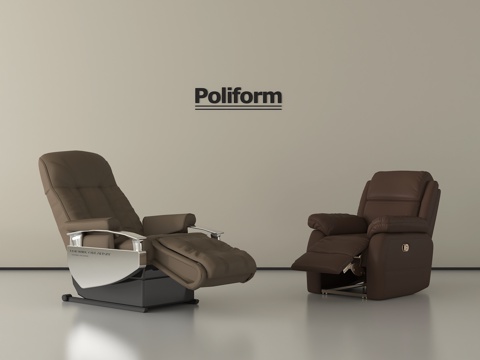 现代皮革躺椅 美容椅 按摩椅su模型