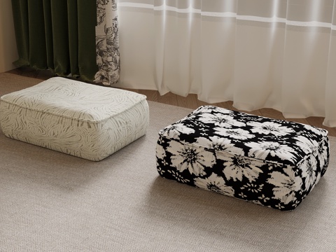 现代中古风沙发凳 换鞋凳su模型