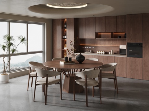  中古风餐厅3d模型 