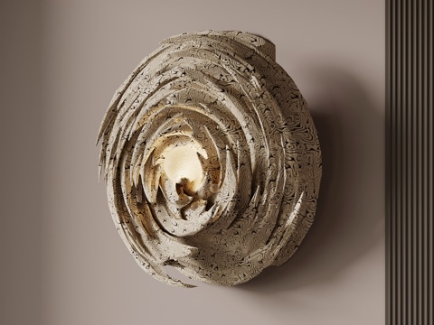 现代中古风壁灯 创意壁灯su模型