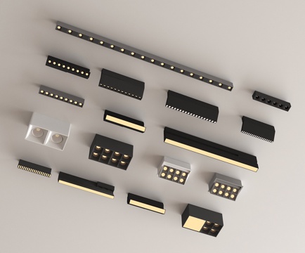 现代筒灯射灯组合 明装筒灯射灯 线型筒灯射灯su模型