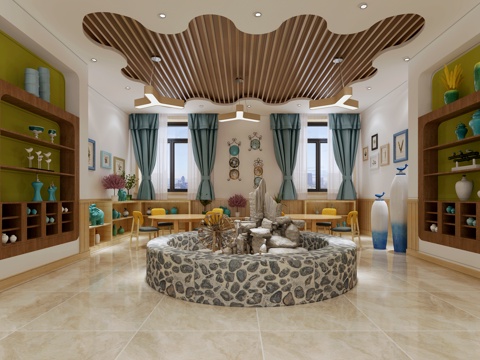  美式幼儿园陶艺室3d模型 