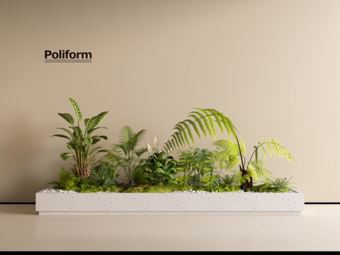 现代组团小景模型  景观植物堆 公园小景组合 庭院小景植物组su模型