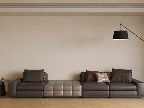 皮革三人沙发 客厅沙发 双人沙发 皮革多人沙发 黑色沙发su模型