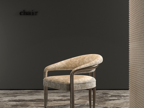 轻奢餐椅 布椅su模型