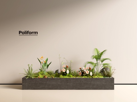 现代组团小景模型  景观植物堆 公园小景组合 庭院小景植物组su模型