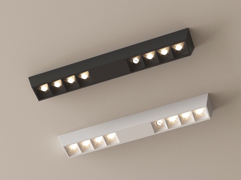 现代筒灯射灯组合 明装筒灯射灯su模型