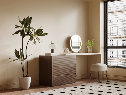 中古风梳妆台su模型