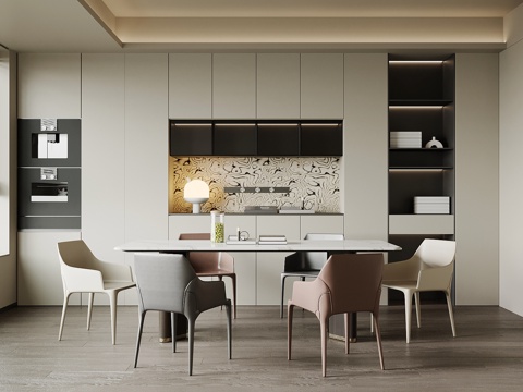 现代餐厅su模型