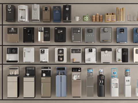 现代饮水机su模型