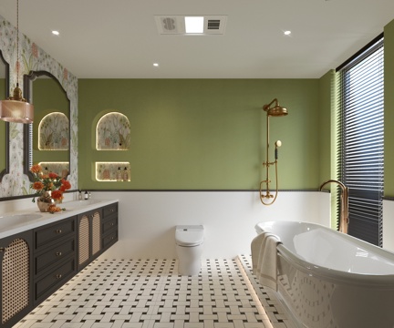  法式卫生间 台盆 洗手台 浴缸3d模型 