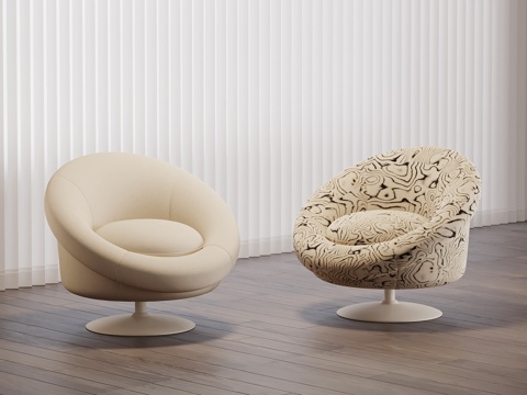 法式奶油风休闲沙发 懒人沙发su模型