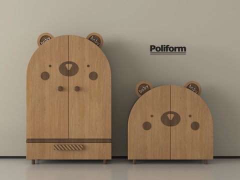 现代儿童衣柜 木材su模型