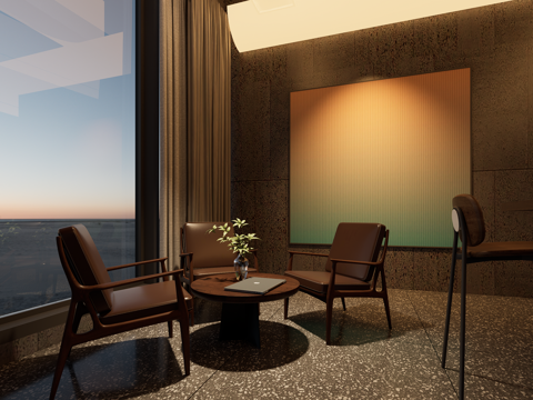 现代桌椅组合su模型