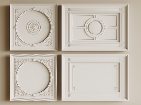 法式天花吊顶 石膏板吊顶 卧室吊顶 客餐厅吊顶 圆形吊顶su模型