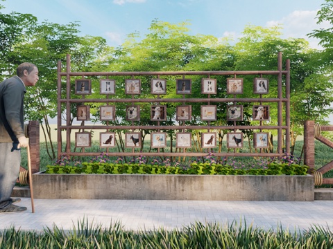 乡村景观小品su模型