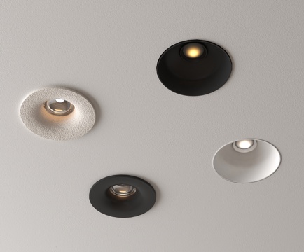 现代筒灯射灯 牛角灯 嵌入式筒灯su模型