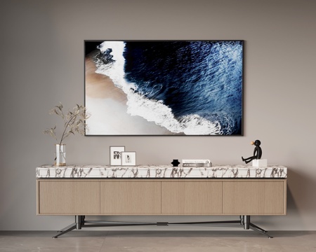 现代意式电视柜su模型