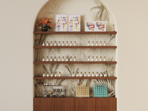 法式复古置物柜 入嵌式置物柜 化妆品su模型