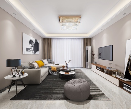  现代 北欧 客餐厅模型3d模型 