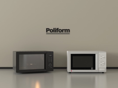 现代微波炉 厨房电器su模型